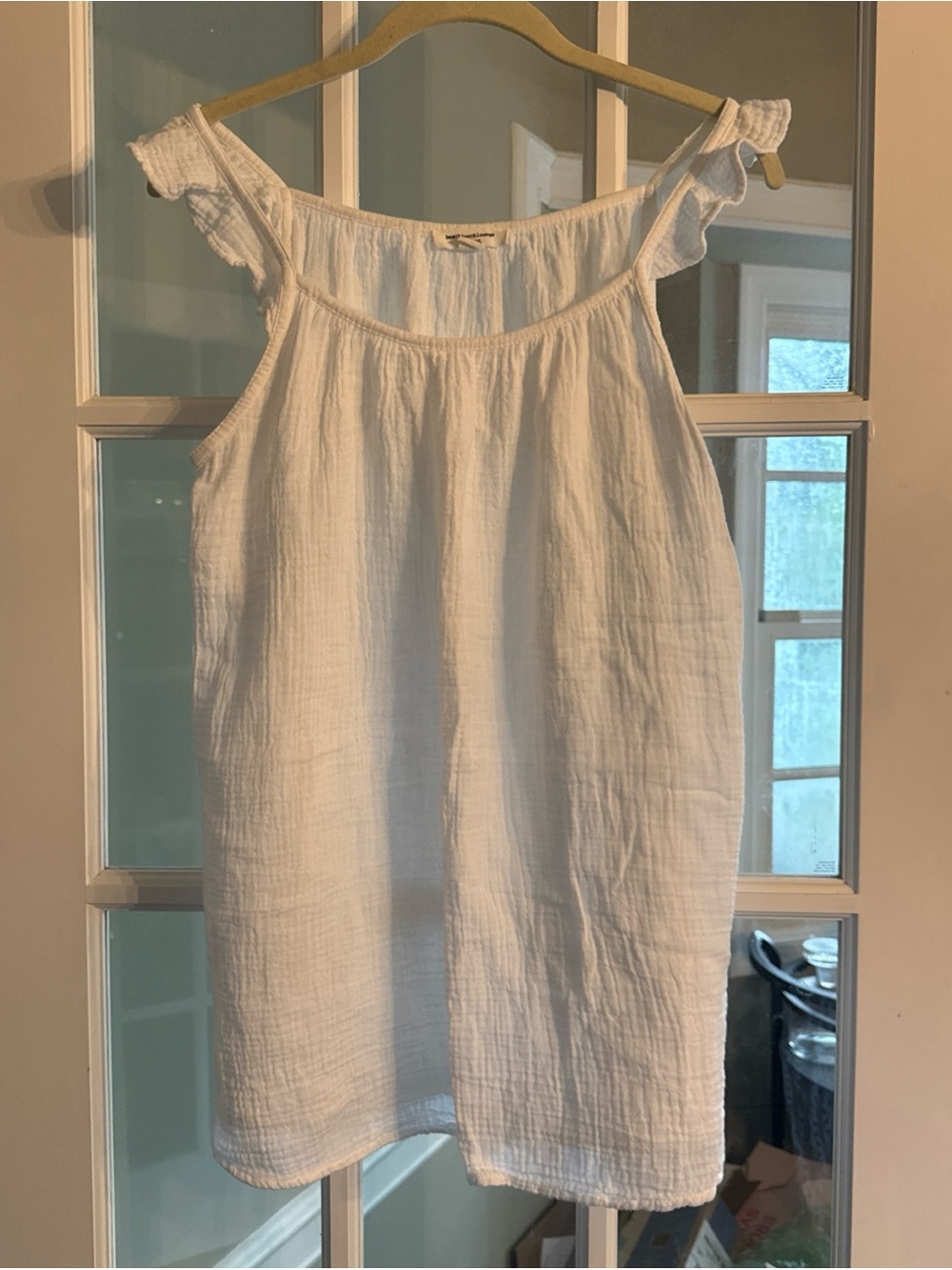 beachlunchlounge White Gauze Tank Top - Cotton Gauze - Sz S - beach old money